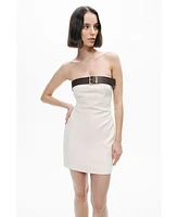 Nocturne Women's Belt Detailed Mini Dress