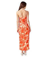 endless rose Women's Strapless Print Maxi Dress
