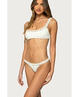 Edikted Women's Enzo Crochet Bralette Bikini Top