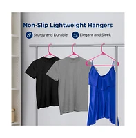 SereneLife 150 Pack Plastic Hangers – Non-Slip, Space-Saving, Durable & Strong for Shirts, Sweaters, Hoodies, Kids Clothes & Dresses, Ultra-Thin
