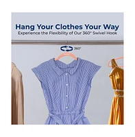 SereneLife 150-Pack Velvet Hangers – Ultra-Thin Space Saving Pink Clothes Hangers with 360° Swivel Hooks, Non-Slip Heavy Duty Design for C