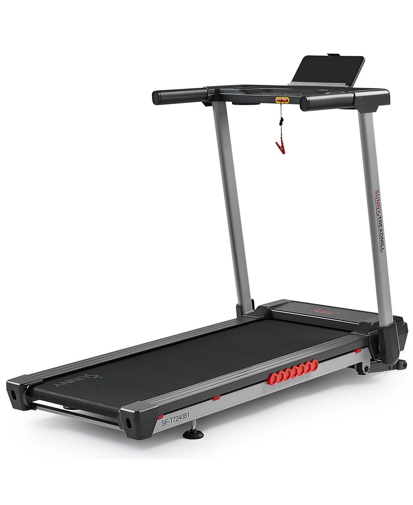 Sunny Health & Fitness Pace 500 Smart Wi-Fi Treadmill with 12-Level Auto Incline, Foldable Design