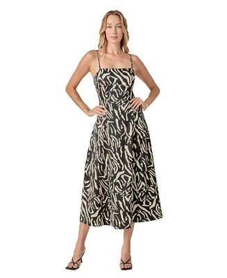 endless rose Women's Animal Print Midi Dress