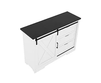 Casainc Storage Kitchen Cabinet with Silent Sliding Doors and Three Drawers