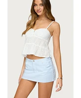 Edikted Women's Tamora Eyelet Babydoll Tank Top