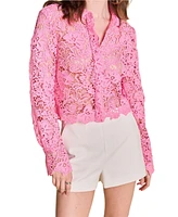 endless rose Women's Textured Sheer Long sleeve Top