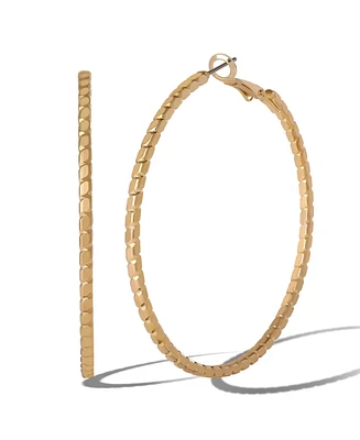 Jessica Simpson Omega Gold-Tone Statement Hoop Earrings