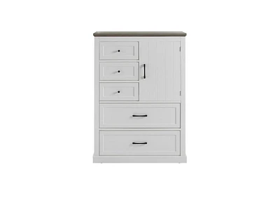 Casainc White Kitchen Cabinet with 5 Drawers for Bathroom