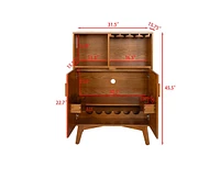 Casainc 31.5" Cabinet with Wine Glass Holder & Wine Rack & Adjustable Shelf