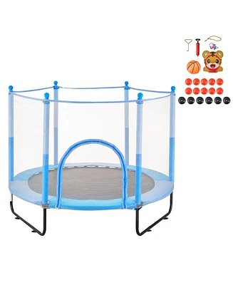 Slickblue Kids Mini Trampoline with Net Indoor Outdoor Toddler Bounce Playset