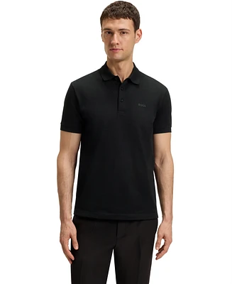 Boss by Hugo Men's Jacquard Body-Mapping Cotton Polo Shirt