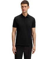 Boss by Hugo Men's Jacquard Body-Mapping Cotton Polo Shirt