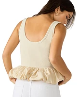 Steve Madden Women's Jess Mixed-Media Top
