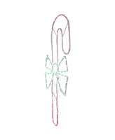 Northlight 28" Led Lighted Candy Cane with Bow Christmas Window Silhouette