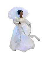 Northlight 12" Lighted Fiber Optic African American Angel Christmas Tree Topper