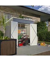 Mondawe 6'x4' Galvanized Steel Outdoor Storage Shed with Lockable Door
