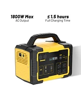 Mondawe 1800W Power Station - 0.02s Ups, 1.5H Fast Charge, 3000+ Cycles