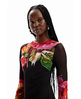 Desigual Women's M. Christian Lacroix floral tulle dress
