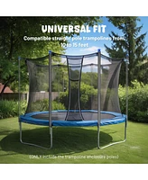 Yescom Universal Trampoline Replacement Enclosure Poles Accessories with Clamp and Hardware 2 Packs Fits Straight Pole Trampoline