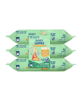 Pursonic Baby Wipes Aloe Vera & Shea Butter Infused | 99% Water-Based | Resealable Pack for Sensitive Skin