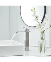 Greenspring Waterfall Single Hole Handle Bathroom Vessel Sink Faucet With Pop-up Drain Assembly Matte Black & Gold