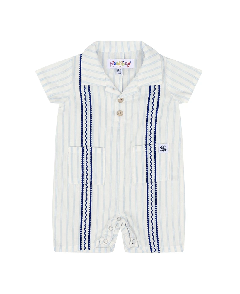 Mixed Up Clothing Baby Boys Bordado Romper