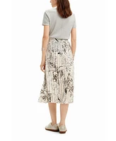 Desigual Women's Midi text skirt