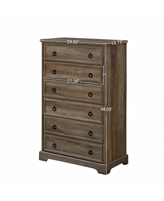 Casainc Freestanding Bathroom Cabinet Clothes Storage with 6 Drawers