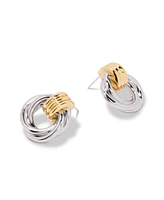 brook & york Meg Knot Two-Tone Stud Earrings