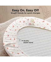 KeaBabies 2pk Soothe Waterproof Bassinet Sheets for Girls, Boys, 33x17 Universal Baby Mattress Protector Cover