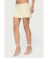 Edikted Women's Leora Textured Floral Mini Skirt