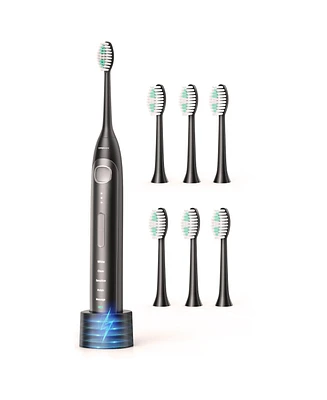 Operan Electric Toothbrush for Adults with 5 Modes, IPX7 Waterproof, 6 Brush Heads, Black