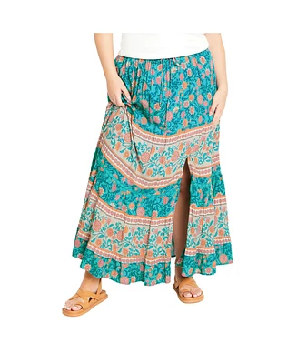City Chic Women's Aurora Print Skirt