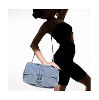 Women's The Denim-Slouch Shoulder Bag - Indigo Blue