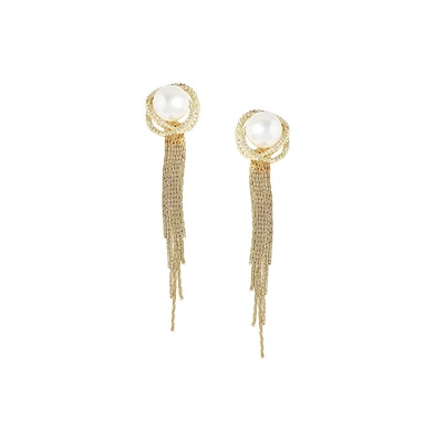 Sohi Women's Black Dangling Drop Earrings