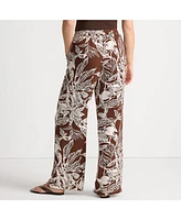 Lands' End Women's Rayon High Rise Wide Leg Pants - Set Bottom