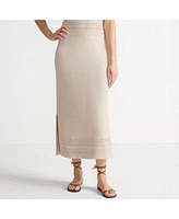 Pointelle Halter Top Sweater Maxi Skirt Set