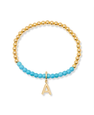 brook & york Gold Plated Bennett Initial Gemstone Bracelet
