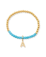brook & york Gold Plated Bennett Initial Gemstone Bracelet