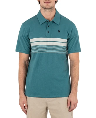 Hurley Men's Printed Stripe Slub Short Sleeve Polo Shirt