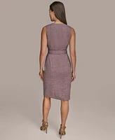 Donna Karan New York Women's Front-Zip Belted Sheath Dress
