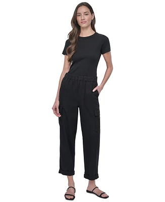 Dkny Jeans Women's Mid Rise Relaxed Pull-On Cargo Pants
