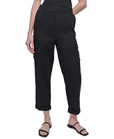 Dkny Jeans Women's Mid Rise Relaxed Pull-On Cargo Pants