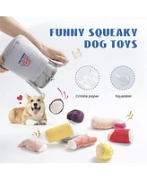 Nocciola 10 Pcs Seafood Boil Dog Toy Set with a Pot,Christmas gift,Squeaky Crinkle Plush Puppy Toy,Interactive Toys,Hide Toys for Small to Medium Dogs
