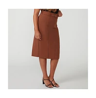 Estelle Women's Sunburst Belted Pencil Skirt