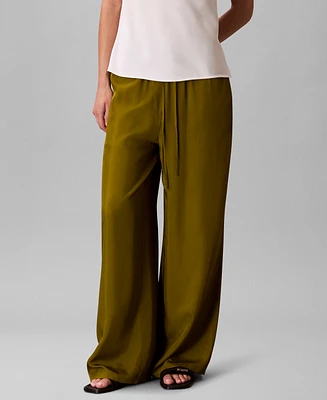 Calvin Klein Women's Drawstring Wide-Leg Pants