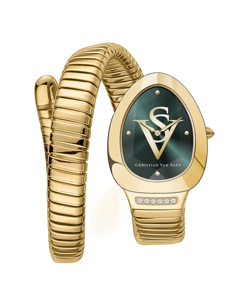 Christian Van Sant Women's Naga Green Dial Watch - CV0875
