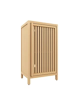 Casainc Bathroom Storage Cabinet with Door and Adjustable Shelf, Freestanding Floor Organizer for Multiple Rooms
