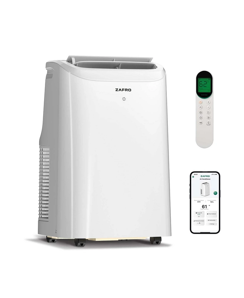 Zafro 6,000 Btu Portable Ac with Fan and Dehumidifier, Smart App, Remote Control, 24H Timer, Led Display, Easy Room Cooling and Humidity Control