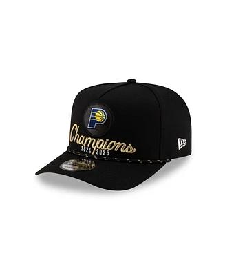 New Era Men's Black Indiana Pacers 2025 Nba Finals Champions Locker Room A-Frame 9FIFTY Snapback Hat